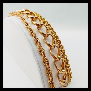 🎀 Vtg. Bundle of 3 Goldtone Bracelets